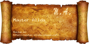 Mauter Alida névjegykártya